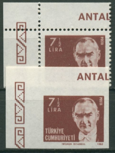 Türkei 1982 Atatürk 2617 A/B Ecke links oben postfrisch