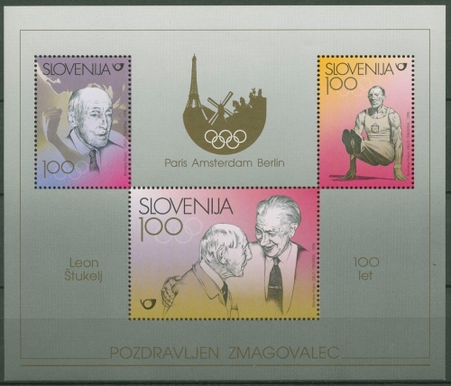 Slowenien 1998 100.Geb. Leon Stukelj Block 8 postfrisch (C90281)