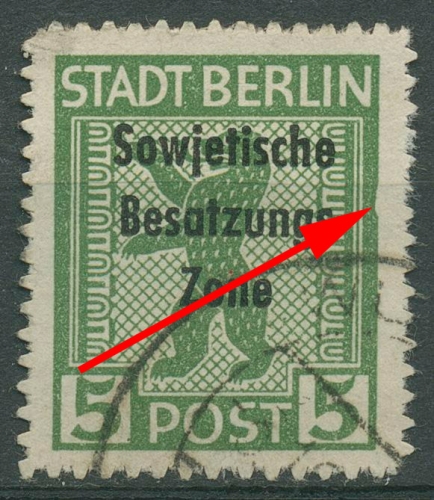 SBZ Allgemeine Ausgabe 1948 Freim. m. Plattenfehler 200 B vx f 56 gestempelt
