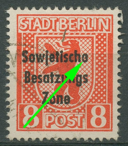 SBZ Allgemeine Ausgabe 1948 Freim. mit Aufdruckfehler 202 A ux PF III gestempelt
