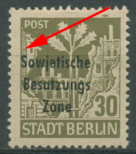 SBZ Allgemeine Ausgabe 1948 Freim. Plattenfehler 206 Aa f 43 A mit Falz