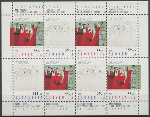 Slowenien 1993 Europa CEPT Zeitgen. Kunst Kleinbogen 48/49 K postfrisch (C90296)