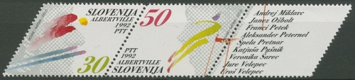 Slowenien 1992 Olympia Albertville Zusammendruck 6/7 ZD postfrisch (C90304)