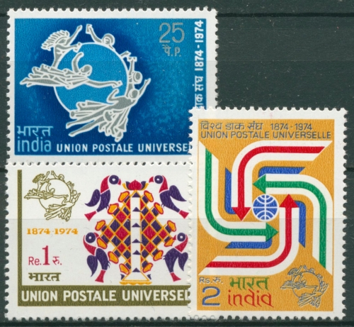 Indien 1974 100 Jahre Weltpostverein UPU 603/05 postfrisch