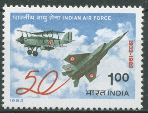 Indien 1982 50 Jahre Indische Luftwaffe Flugzeuge 918 postfrisch