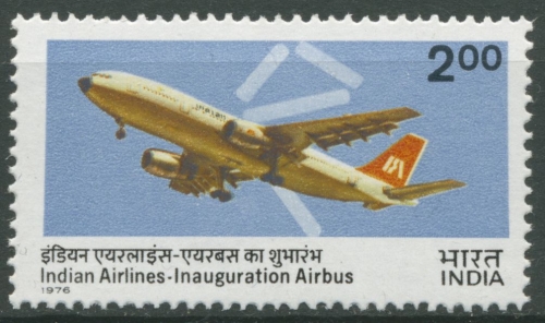 Indien 1976 Erster Airbus der Indian Airlines 701 postfrisch