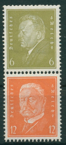 Deutsches Reich Zusammendrucke 1932 Reichspräsidenten S 46 mit Falz