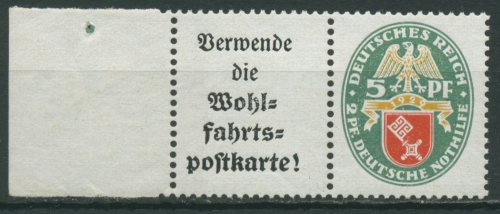 Deutsches Reich Zusammendrucke 1929 Nothilfe W 34 LR postfrisch