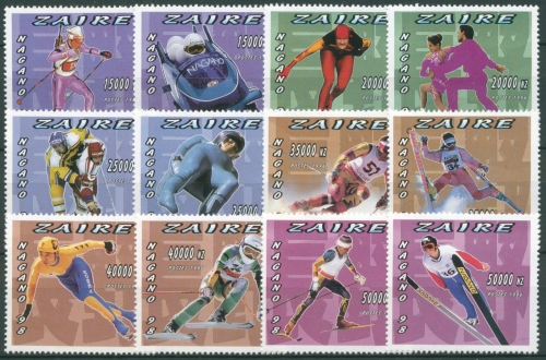 Kongo-Zaire 1996 Olympische Winterspiele Nagano 1242/53 A postfrisch