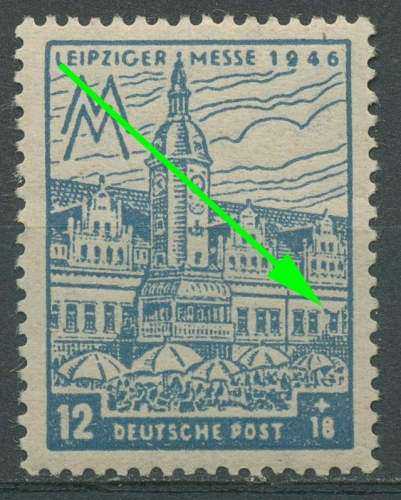 SBZ West-Sachsen 1946 Leipziger Messe WZ X Plattenfehler 163 AX II postfrisch