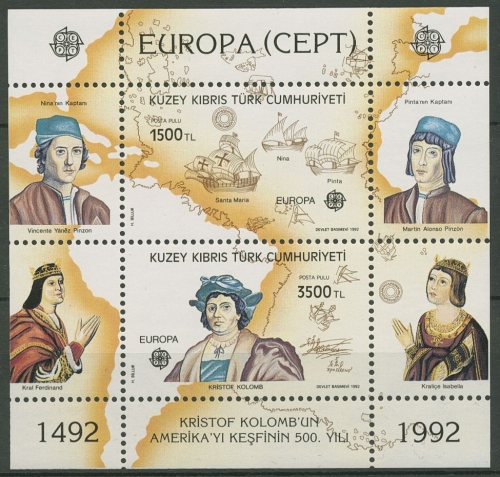 Türkisch-Zypern 1992 Europa CEPT 500 Jahre Amerika Block 10 postfrisch (C90364)