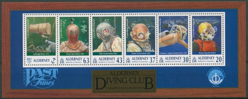 Alderney 1998 Tauchverein Tauchgeräte Block 4 postfrisch (C90368)