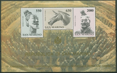 San Marino 1986 Dipl. mit China chinesische Kunst Block 10 postfrisch (C90432)