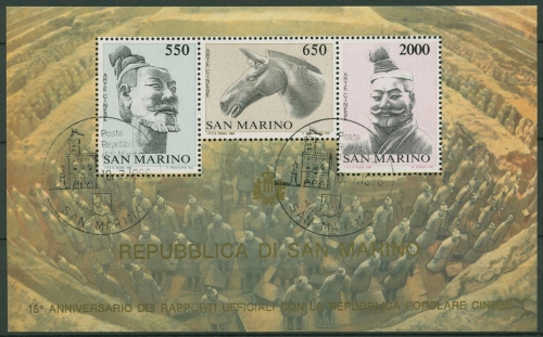 San Marino 1986 Dipl. mit China chinesische Kunst Block 10 gestempelt (C90433)