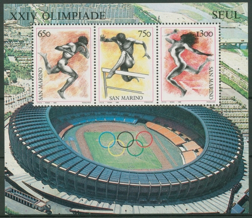 San Marino 1988 Olympia Seoul Block 11 postfrisch (C90434)