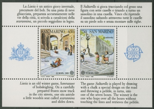 San Marino 1989 Europa CEPT Kinderspiele Block 12 postfrisch (C90436)