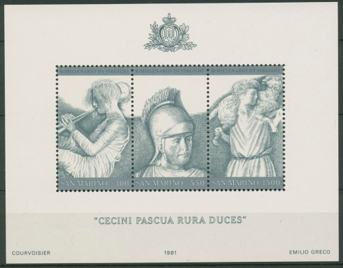 San Marino 1981 2000 Jahre Vergil Block 8 postfrisch (C90450)