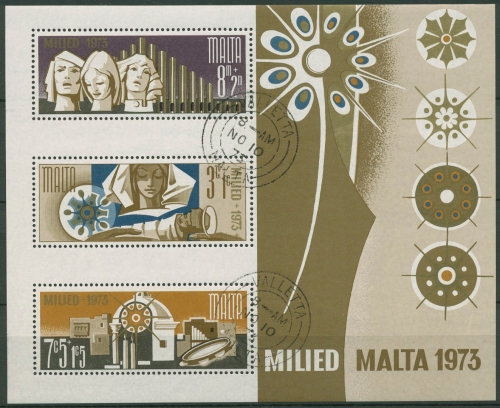 Malta 1973 Weihnachten Block 3 gestempelt (C90466)