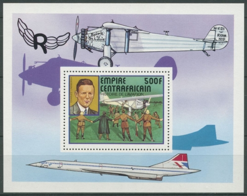 Zentralafrikanische Rep. 1977 Luftfahrt Br. Wright Block 19 postfrisch (C28316)