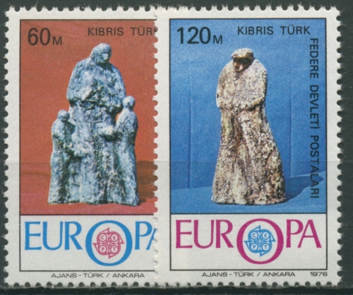 Türkisch-Zypern 1976 Europa CEPT: Kunsthandwerk Statuetten 27/28 postfrisch