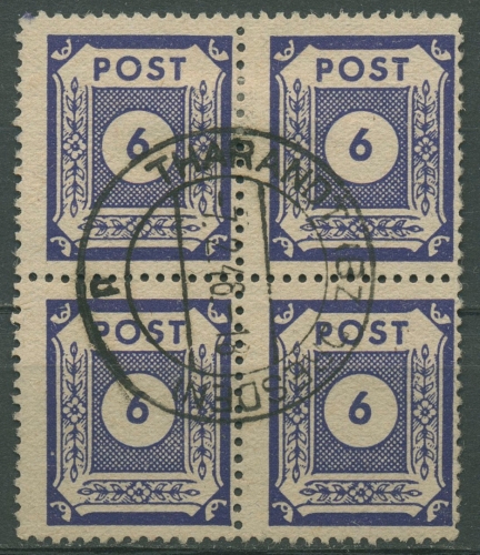 SBZ Ost-Sachsen 1945 Ziffernserie 58 b 4er-Block gestempelt
