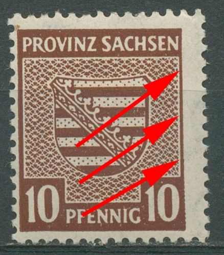 SBZ Provinz Sachsen 1945 Provinzwappen mit Plattenfehler 78 Xa III postfrisch