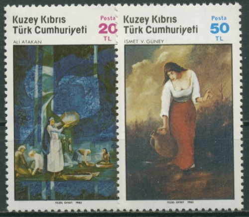 Türkisch-Zypern 1985 Kunst: Gemälde 170/71 postfrisch