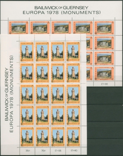 Guernsey 1978 Europa CEPT Baudenkmäler 161/62 Bogen postfrisch (C90745)