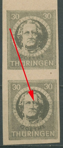 SBZ Thüringen 1945 Freimarke mit Plattenfehler 99 BX at I postfrisch