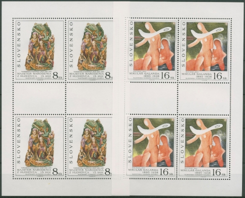 Slowakei 1995 Kunst Nationalgalerie Kleinbogen 243/44 K postfrisch (C90870)