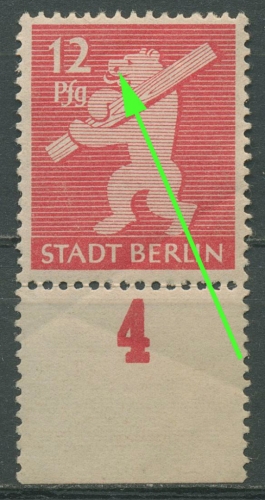 SBZ Berlin & Brandenburg 1945 Freim. Plattenfehler 5 AA wbz IV postfrisch, bügig