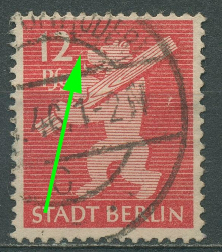 SBZ Berlin & Brandenburg 1945 mit Plattenfehler 5 AA waz XII gestempelt