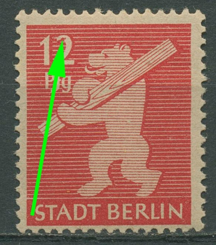 SBZ Berlin & Brandenburg 1945 Freim. m. Plattenfehler 5 AA waz XV postfrisch