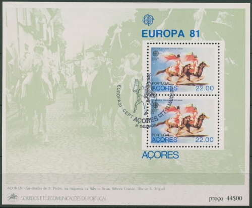 Portugal - Azoren 1981 Europa CEPT Folklore Block 2 gestempelt (C90928)