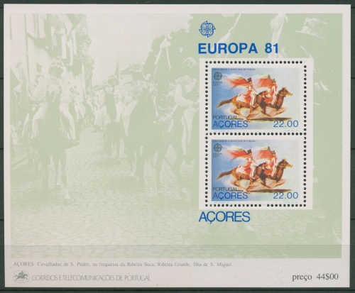 Portugal - Azoren 1981 Europa CEPT Folklore Block 2 postfrisch (C90929)