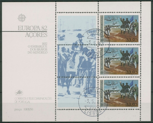 Portugal - Azoren 1982 Europa CEPT Histor.Ereignisse Block 3 gestempelt (C90931)