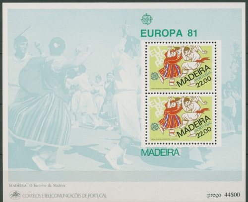 Portugal - Madeira 1981 Europa CEPT Folklore Block 2 postfrisch (C90970)