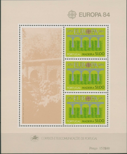 Portugal - Madeira 1984 Europa CEPT Post Block 5 postfrisch (C90976)