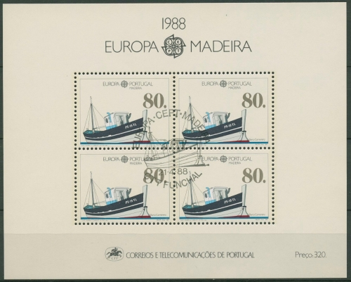 Portugal - Madeira 1988 Europa CEPT Transportmittel Block 9 gestempelt (C90984)