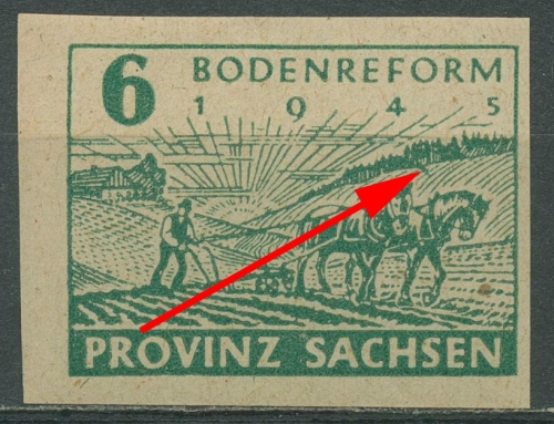SBZ Provinz Sachsen 1945 Bodenreform Plattenfehler 85 wa II mit Falz