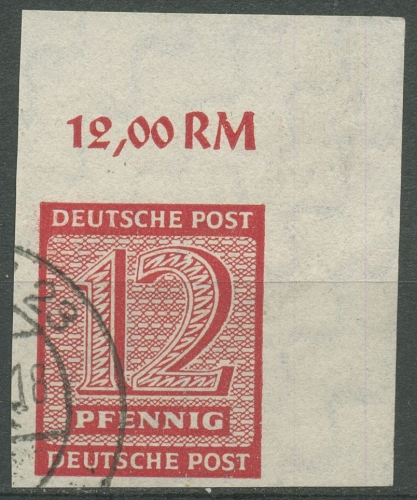 SBZ West-Sachsen 1945 Ziffern 119 X Ecke 2 oben rechts gestempelt