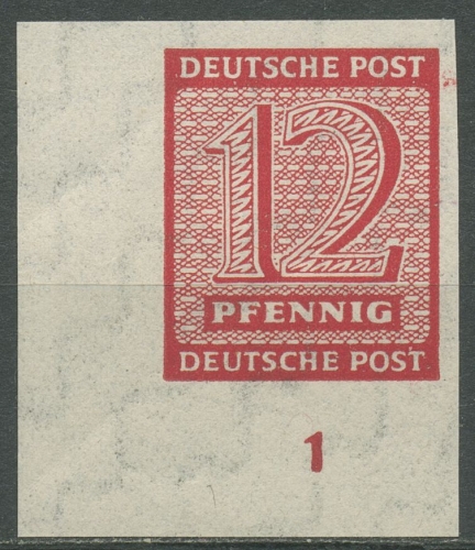 SBZ West-Sachsen 1945 Freim. Ziffern 119 X Ecke 3 unten links postfrisch