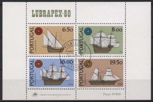 Portugal 1980 LUBRAPEX´80 Lissabon Schiffe Block 31 gestempelt (C91029)