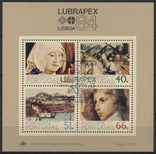 Portugal 1984 LUBRAPEX´84 Gemälde Block 44 gestempelt (C91050)