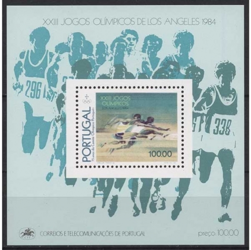 Portugal 1984 Olympia Los Angeles Hürdenlauf Block 45 postfrisch (C91051)