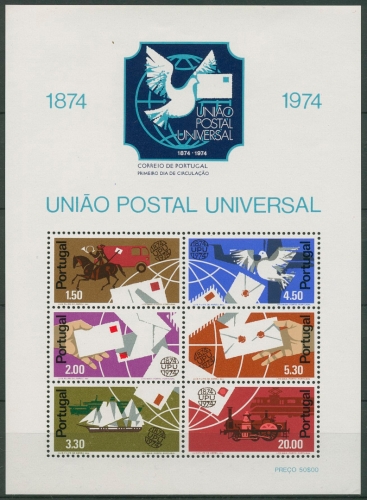 Portugal 1974 Weltpostverein UPU Block 15 postfrisch (C91062)