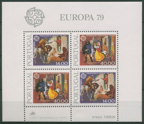 Portugal 1979 Europa CEPT Post-u.Fernmeldewesen Block 27 postfrisch (C91070)