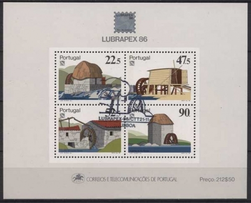 Portugal 1986 LUBRAPEX´86 Mühlen Block 53 gestempelt (C91081)