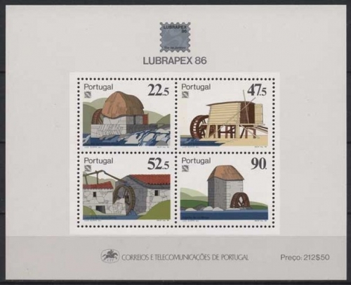 Portugal 1986 LUBRAPEX´86 Mühlen Block 53 postfrisch (C91082)