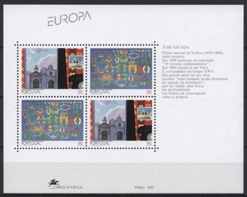 Portugal 1993 Europa CEPT Zeitgenössische Kunst Block 93 postfrisch (C91134)